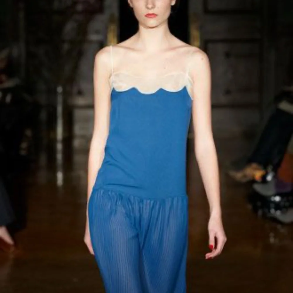 Lyell NYC scalloped silk pleated dress - Picture 2 of 7